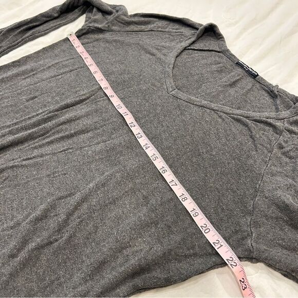 Brandy Melville Women's Dark Gray V-Neck Long Sleeve Tees Top One Size - Picture 9 of 10